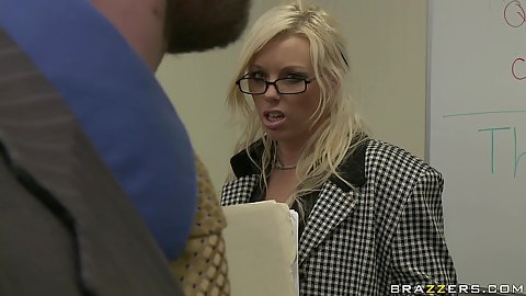 Busty Brittney at the office talks bout fucking boss