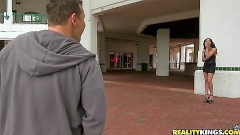 Outdoor latina Brittany Bliss fully dressed and quite ready