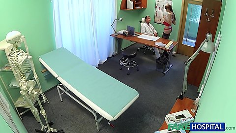 Doctors office spy camera Chelsy helping sexy patient