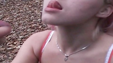 Sexy chick sucking cock and spitting some semen