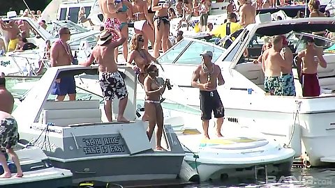 Boat party with young dancing college spring break 18 year old teens