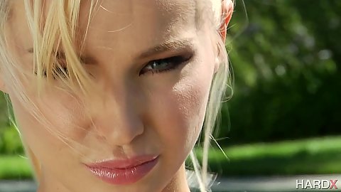 Blonde babe Staci Carr has sexy lips and does yoga