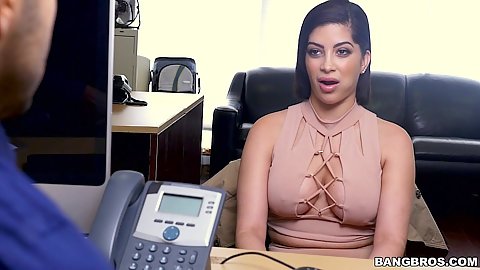 Office chat with latina babe Kitty Caprice in pov
