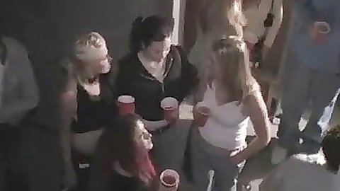 College teen party with some hungry blondes