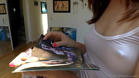 Nipple pinching with hard nipples showing through shirt