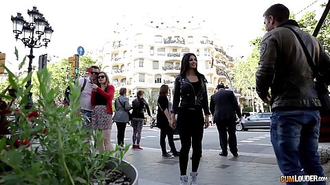 Outdoors in public with Juan Lucho looking for tourists