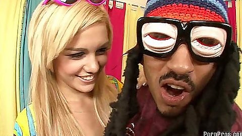 Big black cock hungry for a hippie whore