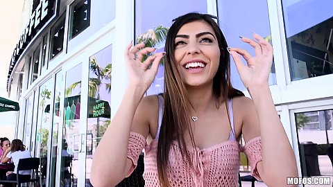 Audrey Royal got picked up in a public cafe for cash and gives oral in storage room