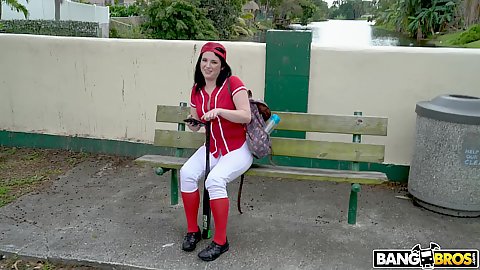 Aurora Roseris is coming from her teams practice waiting for a bus but we trick her and tell her that the bus is not coming