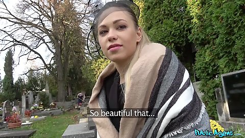 Salvaggia is chilling in a cemetery out of all places in the world to offer her a dick to suck in public but we manage