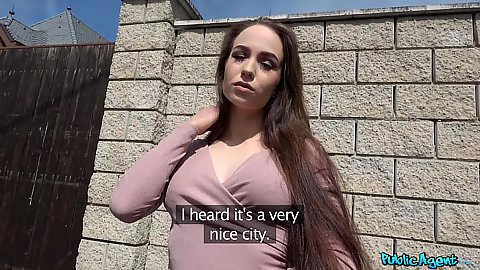 Shiny girl on the public street Rusisan 19 year old Angel Rush wearing something arousing