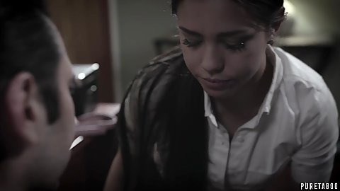 Teen school girl feeling so sad doesnt know who to turn to Alina Lopez has guidance counselor take advantage of her in his office