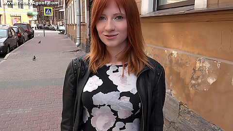 Redhead Lili Fox wearing a sexy dress over that snow white skin going for casting