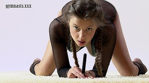 Cute lookign young girl in body lingerie solo posing her flexible body Marusya Mechta