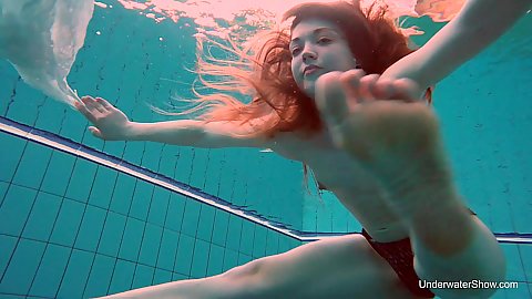 Cooling off on a hot summer day with nubile 18 yo Katrin Bulbul taking a naked swim
