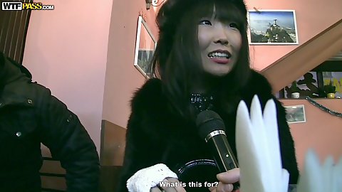 Asian girl pick up for a quick chat and trick her into coming to our office Candy Vivian