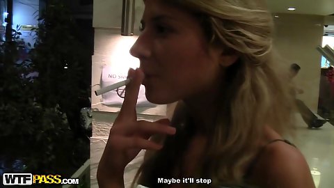 Smoking and outdoor partying at night with amateur couple and lively gf Victoria Tiffani