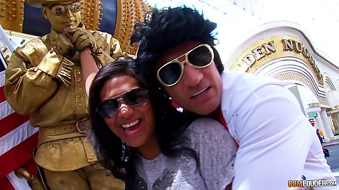 Parody fun public good time with Emy Reyes on the street taking it back to the room for some cock play