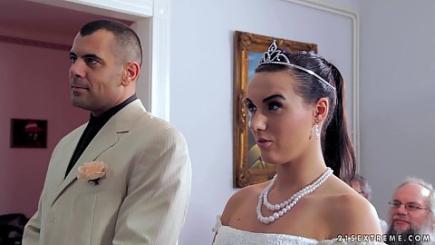 Its a wedding day with Wild Devil and its going to get scandalous today sucking dick through pants and kissing her dominant husband feet