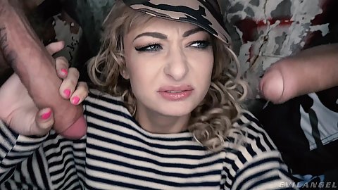 Lola Shine is stuck in a huge cock frenzy they are in her face in her throat balls deep and up her ass with dp screwing anal
