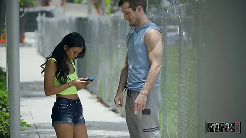 Petite teen public pick up with asian tiny girl Lulu Chu geting oral