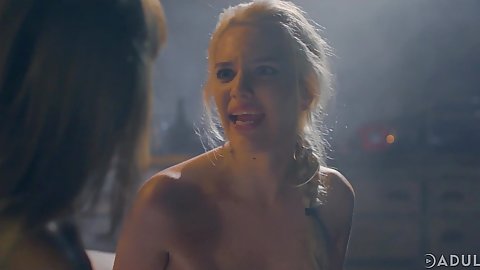 Story based delicate vice scene with teen and her friend Cherie DeVille and Kenna James smoking in a car and hanging out
