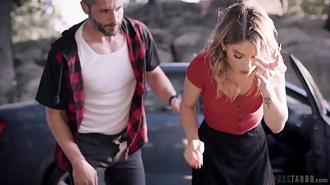 Having a talk with lambent little teen Kristen Scott she met a man on the road and know drops to give him oral by the ral