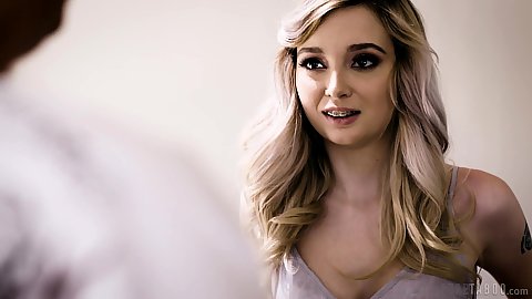 Blonde tiny little teen Lexi Lore is the uncles niece muse she helps him working from home and he likes to rub her shoulders naked