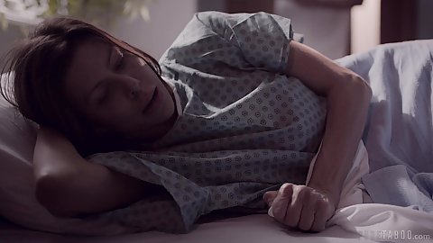 Worried and scared brunette milf patient at the psyc hospital Alexis Fawx and Bobbi Dylan has some visitors in the form a teen and man