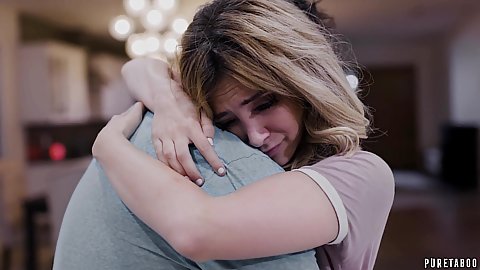 Hugging and feeling afraid in the house of horrors with Jane Wilde and Angela White story based tiny teen and milf