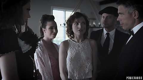 No bra wearing nipple slightly visible through shirt teen reluctant and drawn into sexual relations unable to escape Elena Koshka and Casey Calvert and Eliza Jane