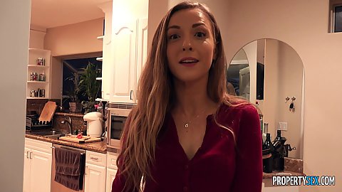 Karla Kush is happy to help this new client move into this house as soon as possible but has an outie soft snatch to let him touch