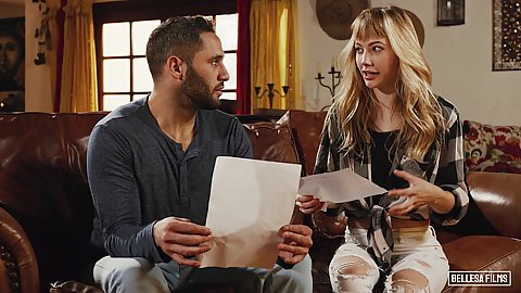 Torn pants casting video of a blonde teen Ivy Wolfe trying to run thrugh the lines and get a part in a big movie but making out happens