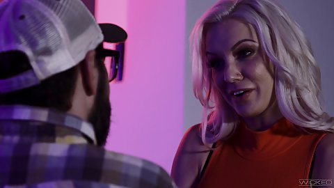 Blonde feature film of an ilove scene with Kenzie Taylor foreplay a bit with a man