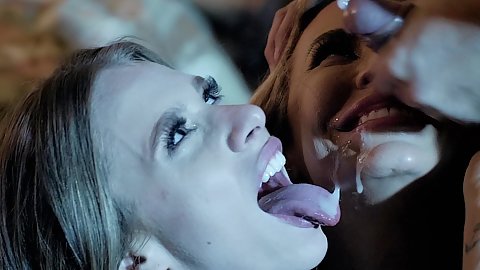 Nicole Aniston as well as Anya Olsen 3some open mouth facial jizz shot with large sized titties late twenties shameless hot chick including milf caucasians gals