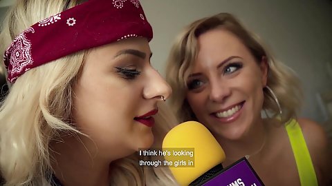 Lilli Vanilli wearing hoop earrings interview with confident blondie