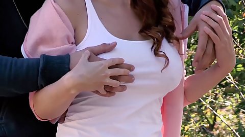 Waxed vaginal hole ginger Isabella Lui medium sized chest lewd hottie romantic wearing leggings in nature making out frontal entry sex as well as giving head
