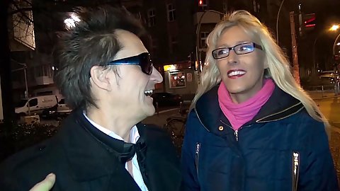 Lana Vegas attractive blondie pulled out medium titties milf wearing glasses public outdoor nipple licking putting pole in mouth
