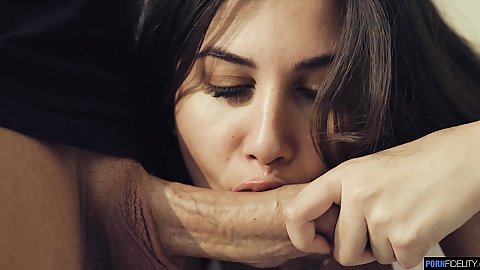 Trimmed pussy hole spanish nubile Anya Krey frontal entry snatch fuck including sucking big tool