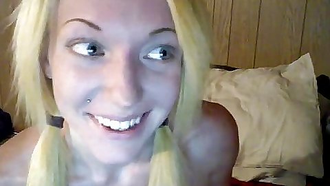 Teen gf with smooth shaved pussy blonde slut
