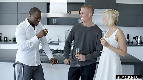 Kate England wife sensual looking good in a dress speaking sucking off big member with blonde medium boobs white mischievous woman