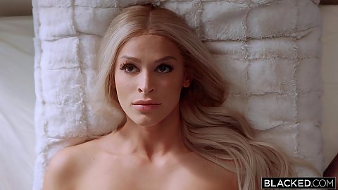 Emma Hix interracial sensual blondie small sized tits shameless female bed jerking off towering meat with kissing deepthroat head service