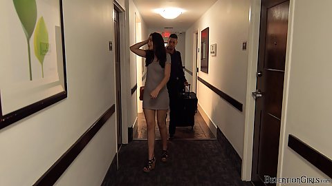 Wearing a dress sucking wiener with small tits slim white Kelsey Kage