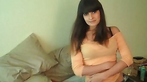 Sexy smoking gf bends over for dildo