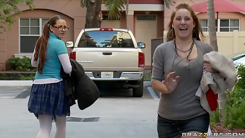Cute busty teen in glasses Talia