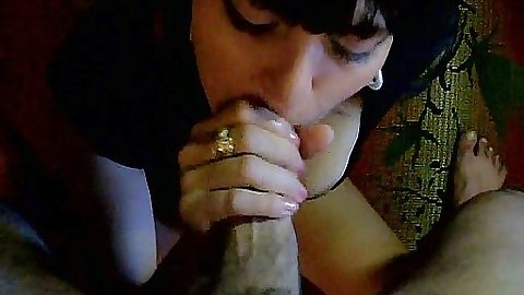 Brunette with bangs pov wet blowjob