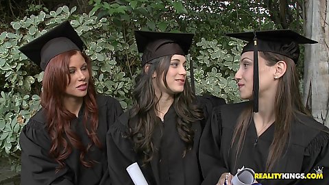 Grad girls Celeste Georgi and Brookly gathe raround