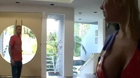 Hot busty cheerleader does a little dance
