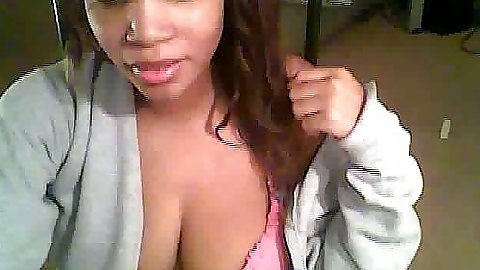 Teen gf is a cute ebony babe with big tits