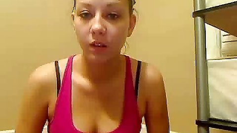 Teen gf takes off her shorts and masturbates